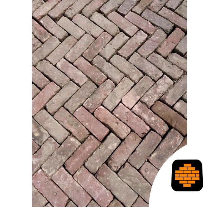 Antieke Bestrating 7-Duimers "Dikformaat ca. 7 x 20 Gebakken (68 p/m2.)