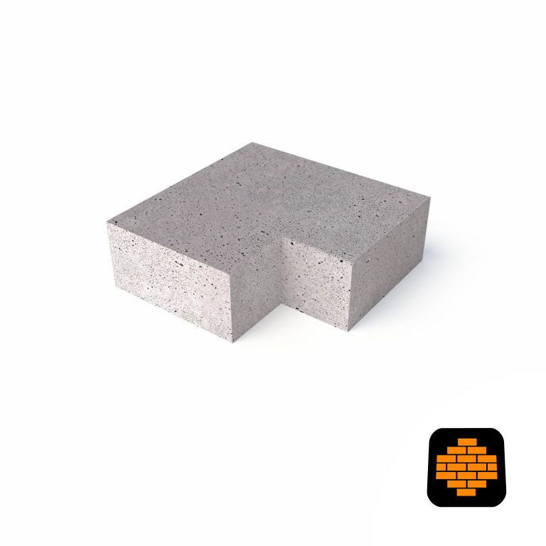 Schellevis Hoekstuk t.b.v. Traptreden Massief 100x40x20 Binnen 90º Grijs