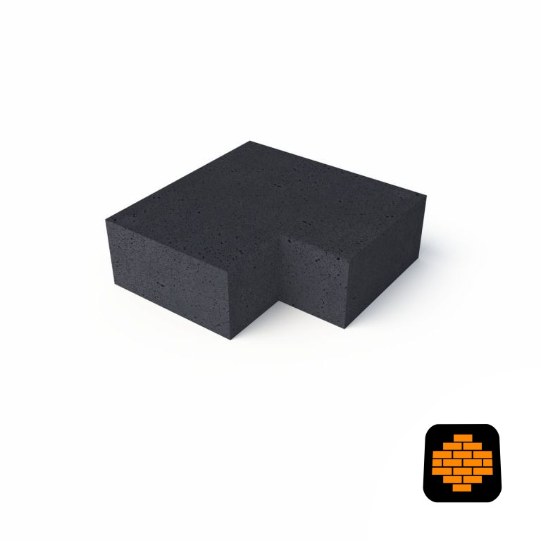 Schellevis Hoekstuk t.b.v. Traptreden Massief 100x40x20 Buiten 90º Carbon